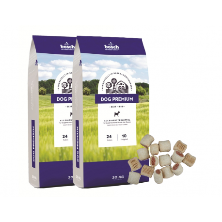 bosch Dog Premium 2 x 20kg + bosch lašišos sausainiai 10kg bosch Dog Premium 2 x 20kg + bosch lašišos sausainiai 10kg
